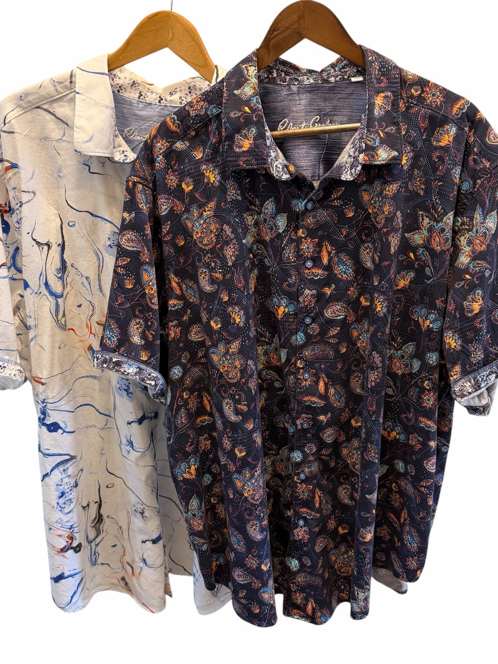 Robert Graham Men’s Paisley Floral Marble Print 3XL Button Shirt Stretch Lot 2
